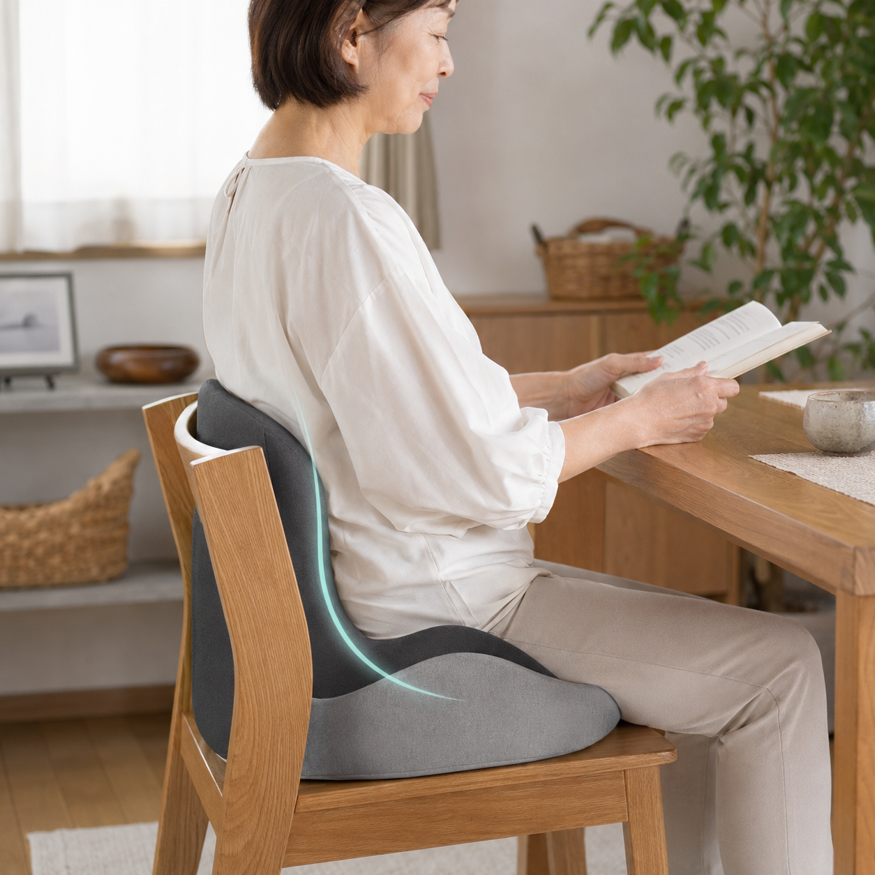 自宅の椅子での使用シーン